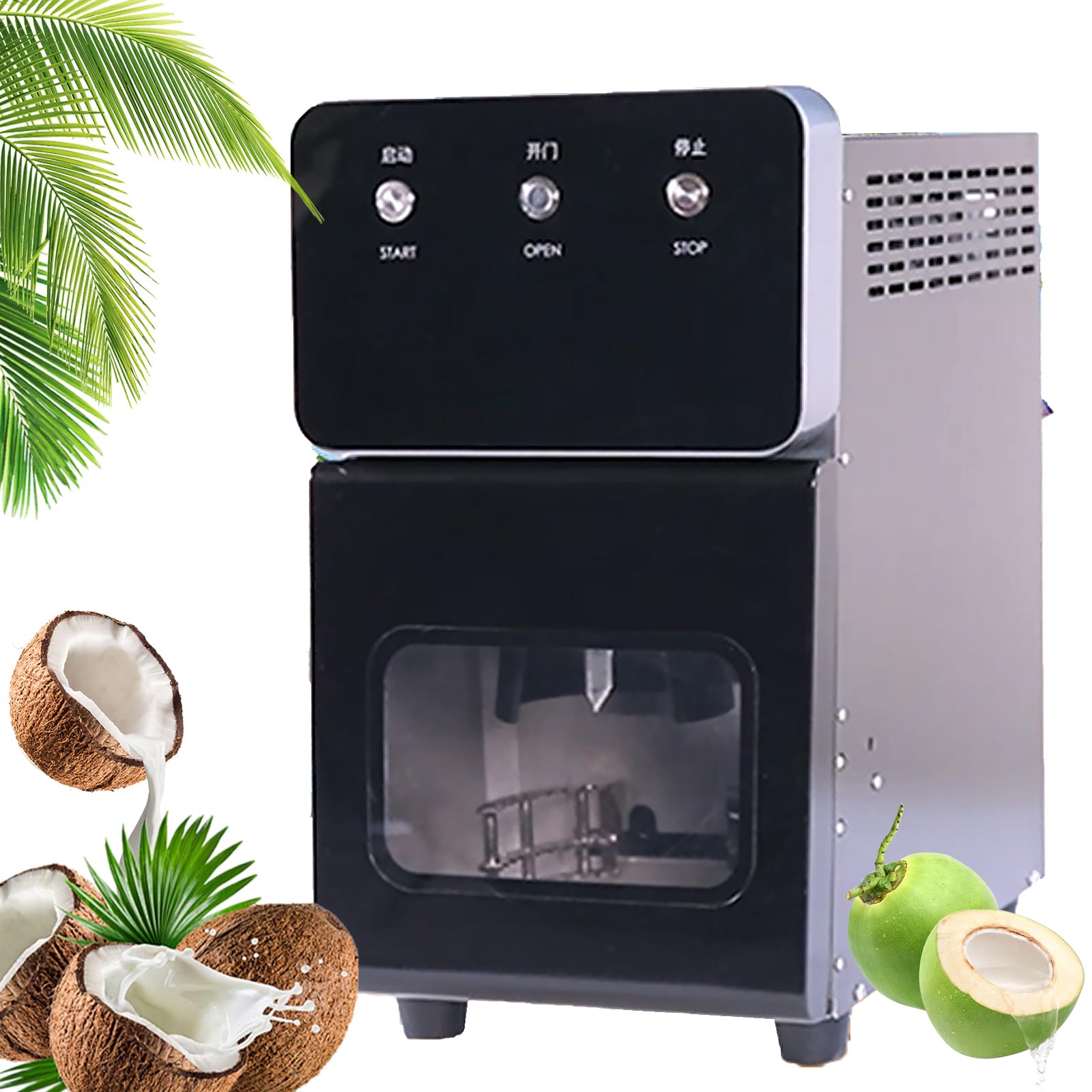 Coconut Opener Machine - Fully Automatic Electric Tool for Quick Coconut Cutting, Commercial Use, Computer Controlled, Ideal for Stalls and Supermarkets