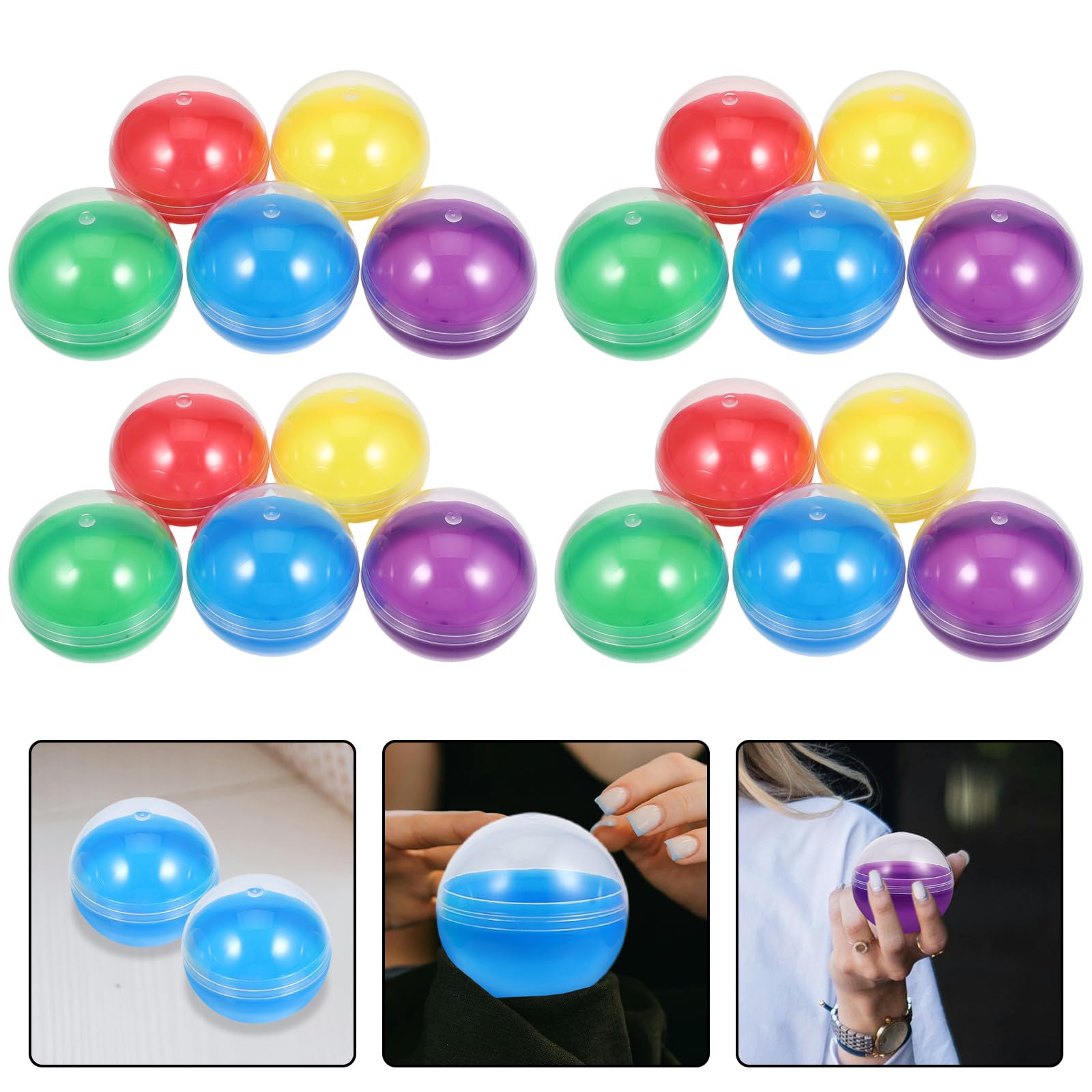 120 Piezas Cápsulas de Plástico Redondas Coloridas para Máquina Expendedora de Chicles Rellenable DIY para Juguetes y Manualidades de Unidades para Fiestas y Bolsas de Regalo
