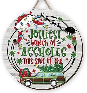 Funny Vacation Wooden Wreaths for Front Griswold Welcome Sign Winter Xmas Vaction Decor Funny Christmas Vacation Decoration for Home