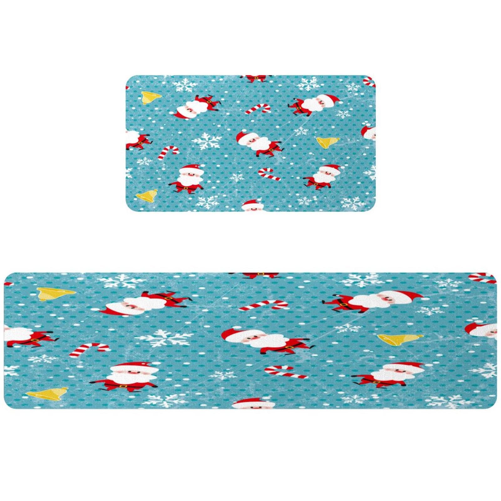 Alfombrillas de cocina de Navidad antideslizantes y absorbentes pack de 2 alfombras