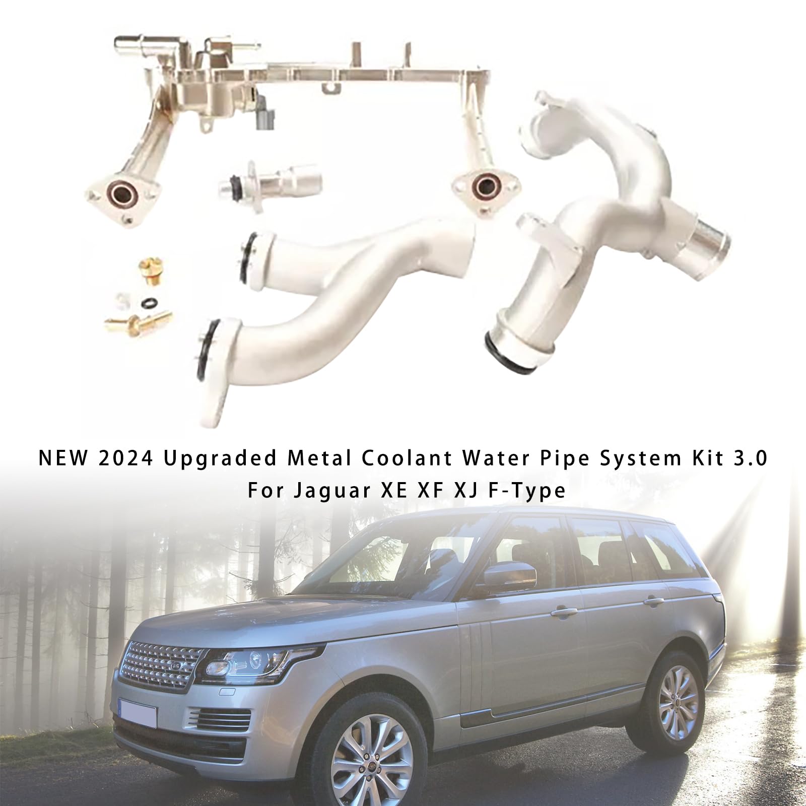 Upgraded Metal Coolant Water Pipe System Kit 3.0 for Jaguar XE XF