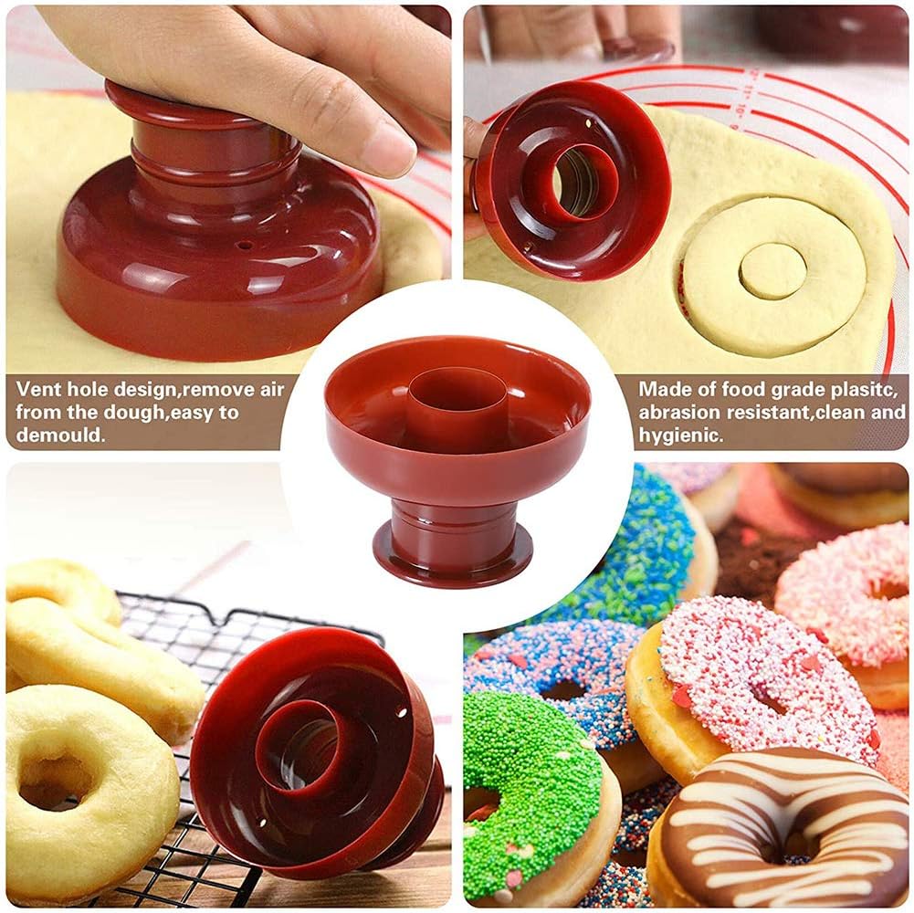 HEEPDD Donut Cake Mold, Reusable Doughnut Maker, Fondant Cake Bread Dessert Cutter for DIY Baking, Kitchen Bakery Tool
