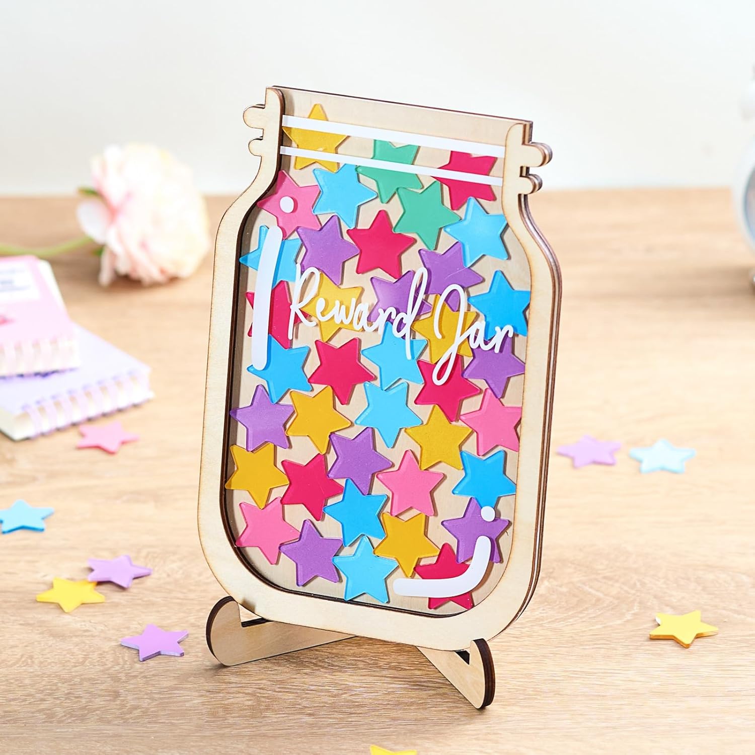 2 Pack Personalized Reward Jar Smiley Star Token Magnetic for Kids Teacher Classroom Potty Training Toddlers Home Incentive Good Behavior Management Tools Back to School for Kids Gifts Decorations