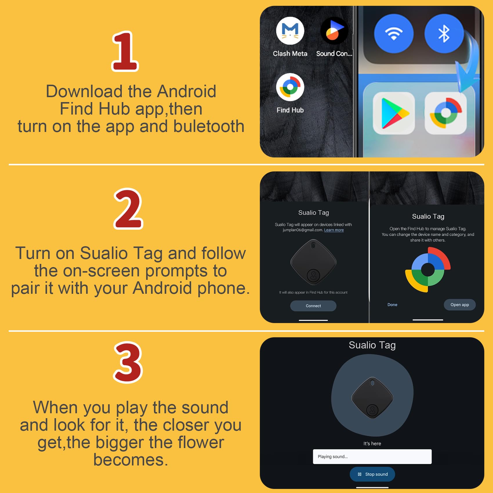 Air Tracker Android 4 Pezzi Smart Tracker Bluetooth Localizzatore Chiavi Bagagli Valigie Portafogli Nero