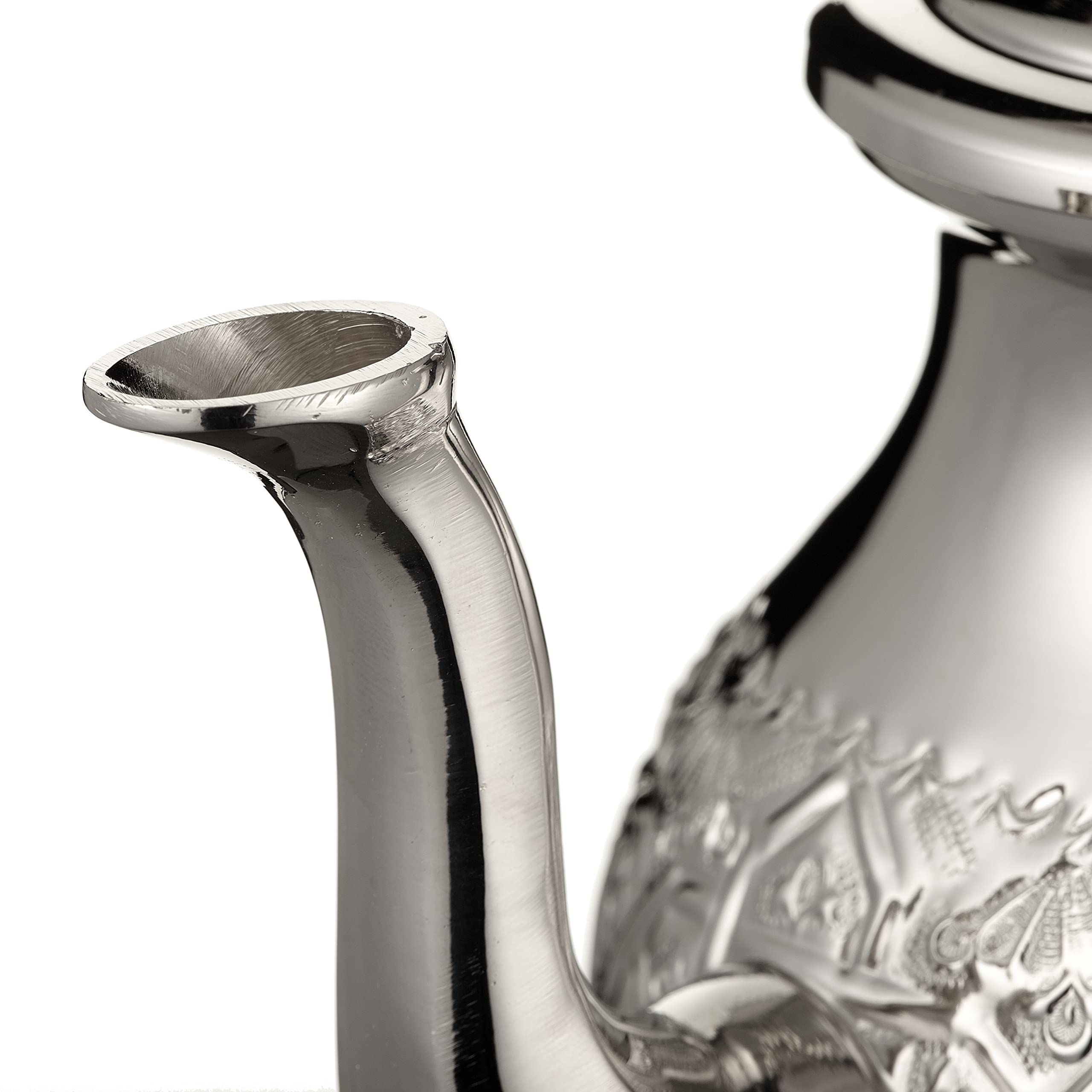 Marokkanische Silber Teekanne Perfekt für Minztee Inklusive Griffabdeckung und Integriertem Filter Authentic mit einem Klassischen Gravierten Design Handgemacht Extra Groß 1 L ca. 10 Teegläser