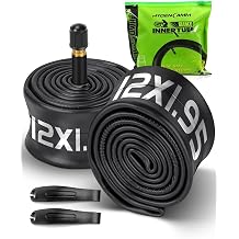2 Pack 12x1.75/2.125 Inner Tube, 12x1.75 12x1.95 12x2.10 12x2.125 with 35mm Schrader Valve, Butyl 12.5 x 1.95 Bike Tube with 2PCS Levers, Compatible with MTB and Cruisers, City, Road Bikes