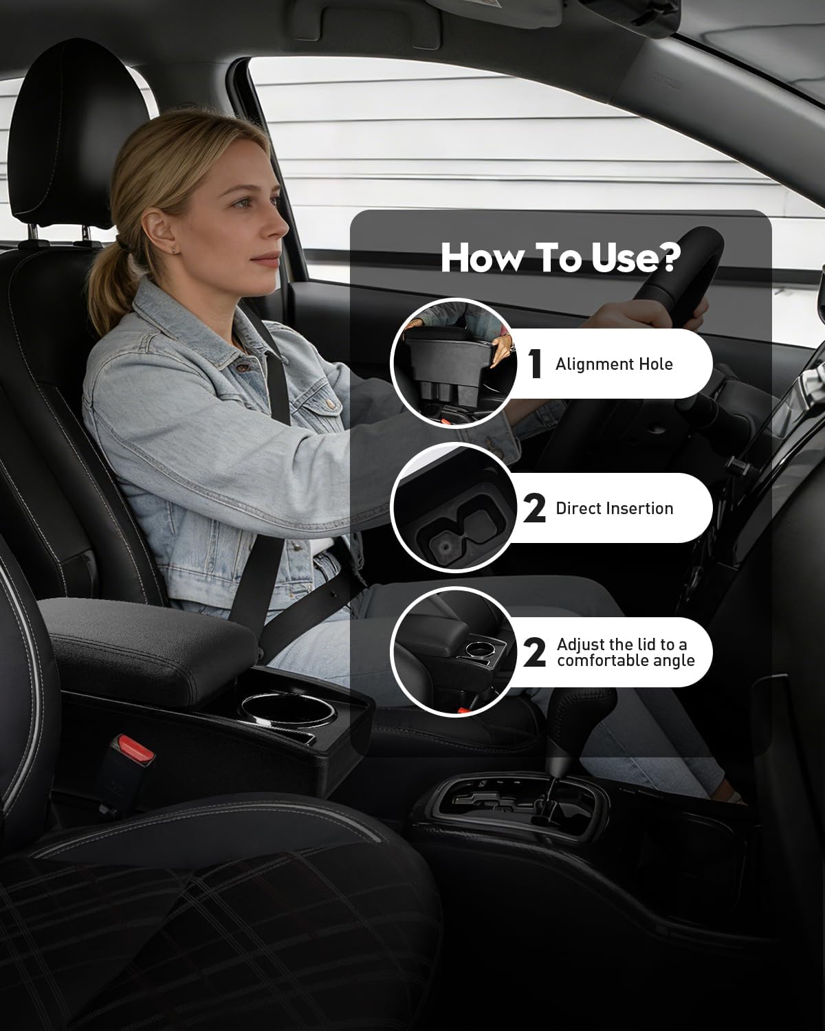 Autorder Car Armrest Box for Mitsubishi Mirage 2014-2024 Accessories Double-Layer Storage Space with Cup Holder&Phone Holder Center Console Storage Box