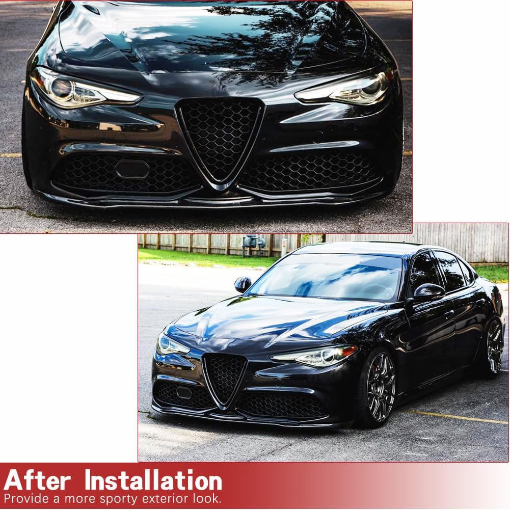 Carbon Fiber Front Lip Compatible with 2017-2021 Alfa Romeo Giulia Sport 2017-2021 Front Bumper Lip Chin Spoiler Splitter Body Kits Factory Outlet