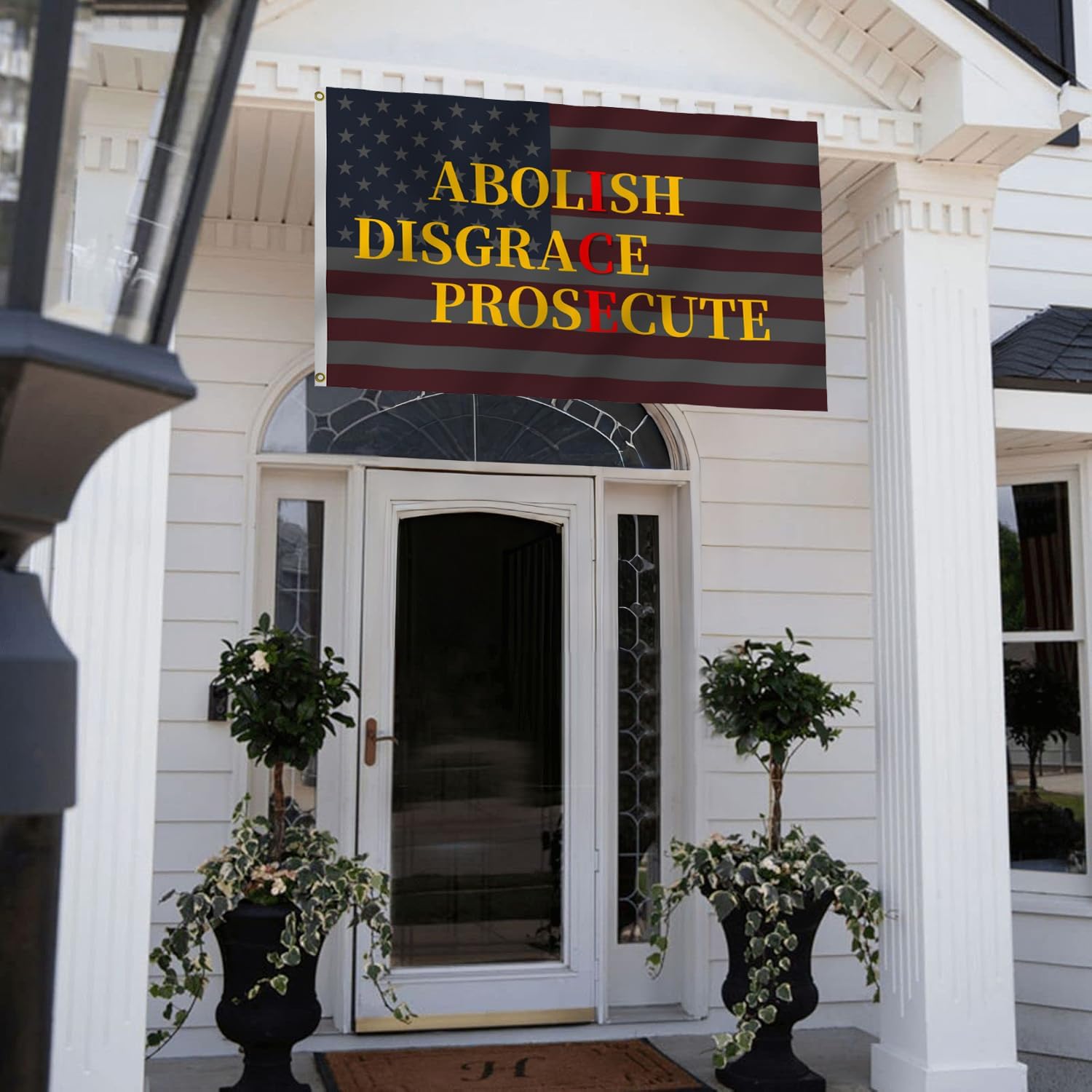 Abolish Disgrace Prosecute ICE American Flag 3X5FT, ICE Flags, Both Sides Printed, Men Women Banner,Vibrant Colors, Double Stitched with 2 Brass Grommets, Bar Garden Street Decoration, GYM, Office Decor,Indoor Outdoor Use,Gifts. (Yellow, 3x5ft)