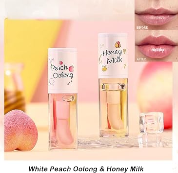 4PCS Tinted Hydrating Lip Oil Set,Clear Lip Gloss for Girls,Honey Lip Oil,Lip Gloss Flavoring Oil Long Lasting Nourishing (Clear Lip Oil, 3Pcs)