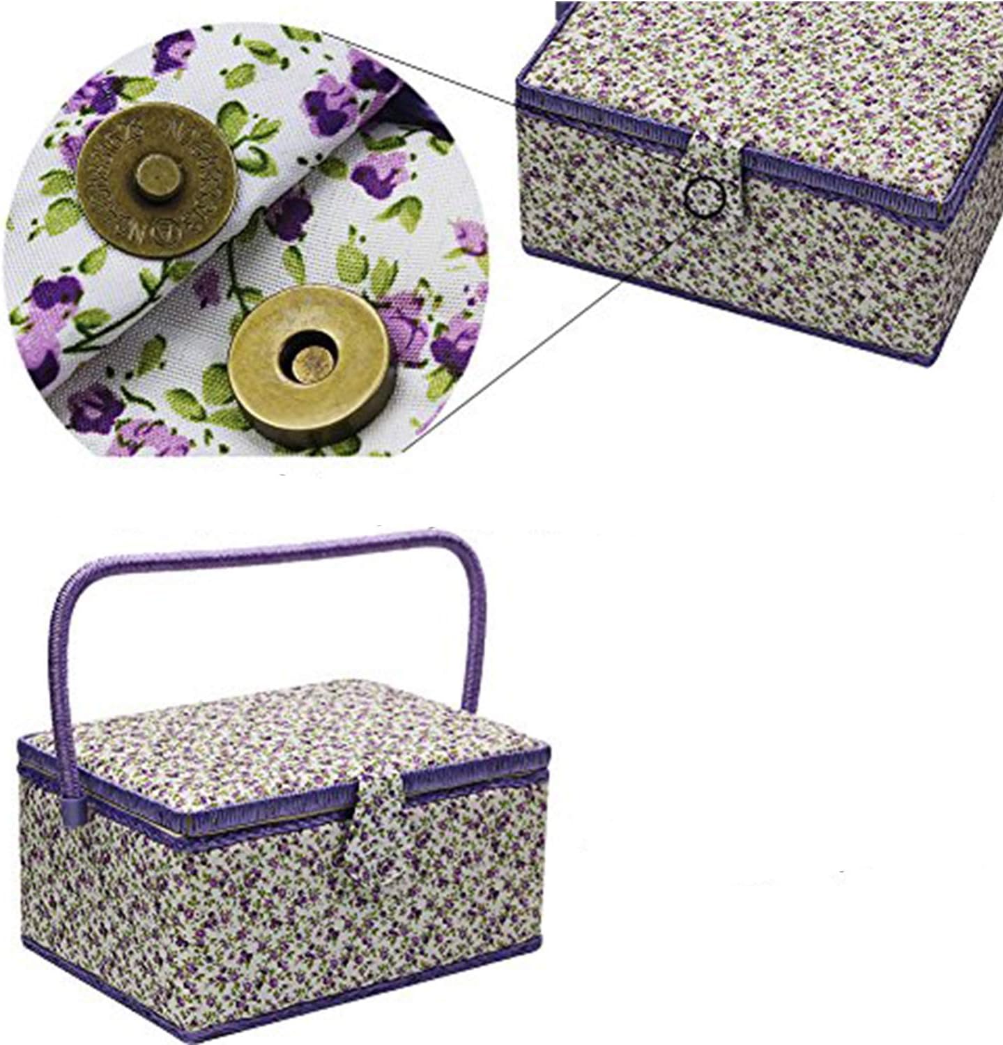 Large Sewing Basket with Accessories, Sewing Organizer Box for Sewing Supplies and DIY Crafting Tools Storage, Sewing Kit Tools for Sewing Mending