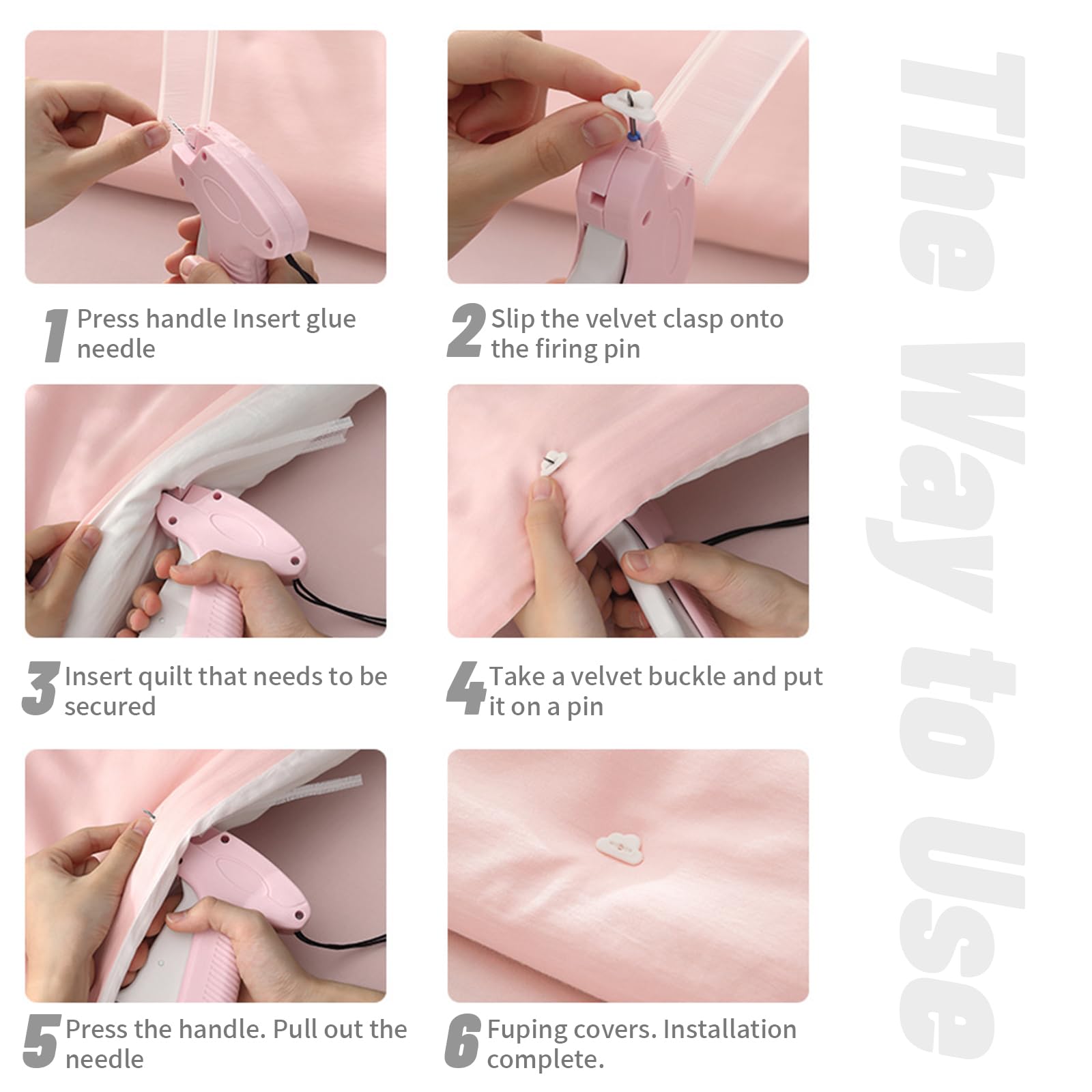 Lafo Mini Macchina da Cucito Portatile, Riparazione Rapida per Vestiti, Connettore Istantaneo per Bottoni, Strumento di Etichettatura (Rosa)