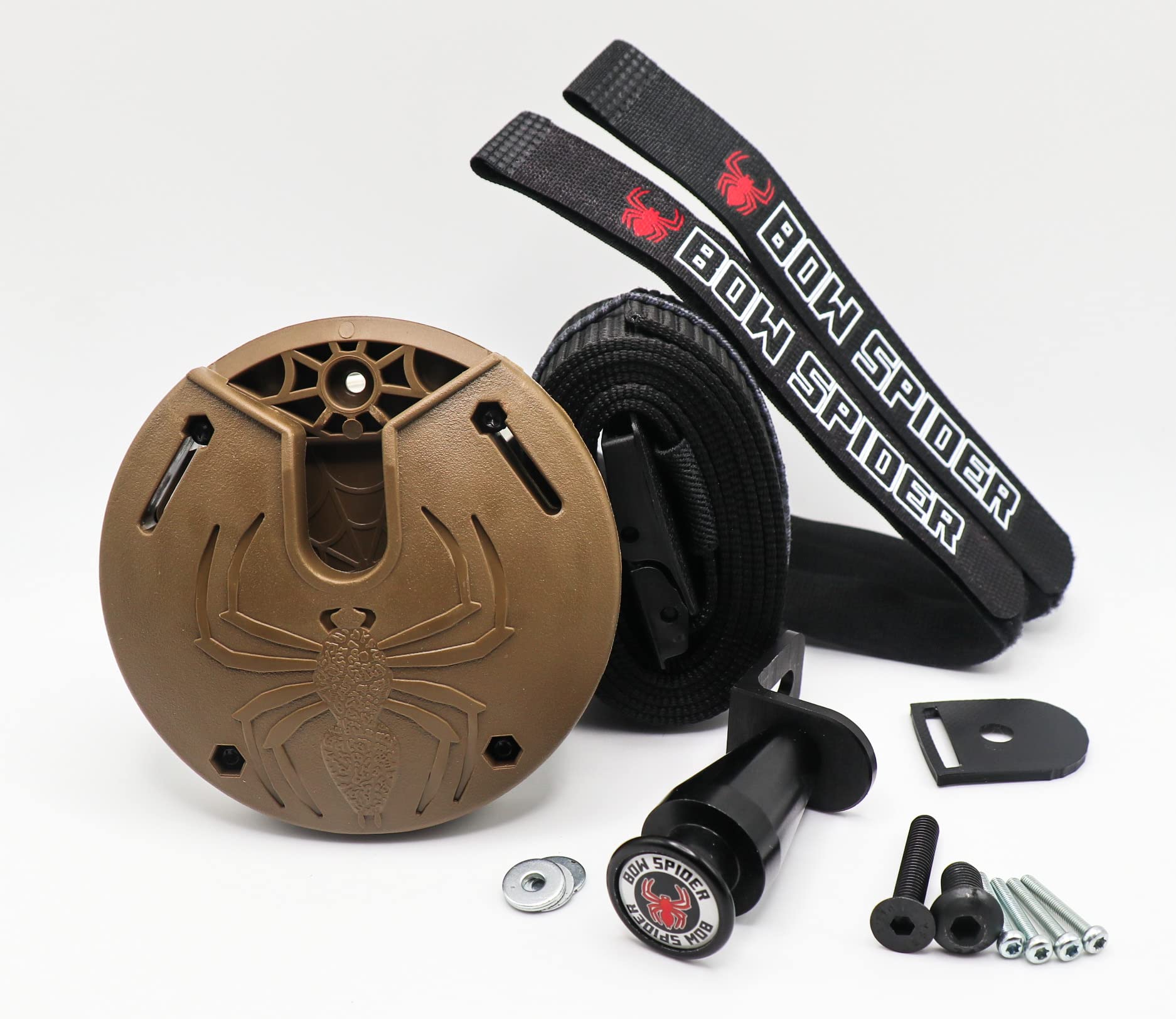 Universal Hands Free Bow Carrying/holder/hook/carrier System for Archery Hunting, 3D shooters; Lightweight for Compound or Recurve- attaches to belt, backpack, tree, wall, headrest, 4x4.