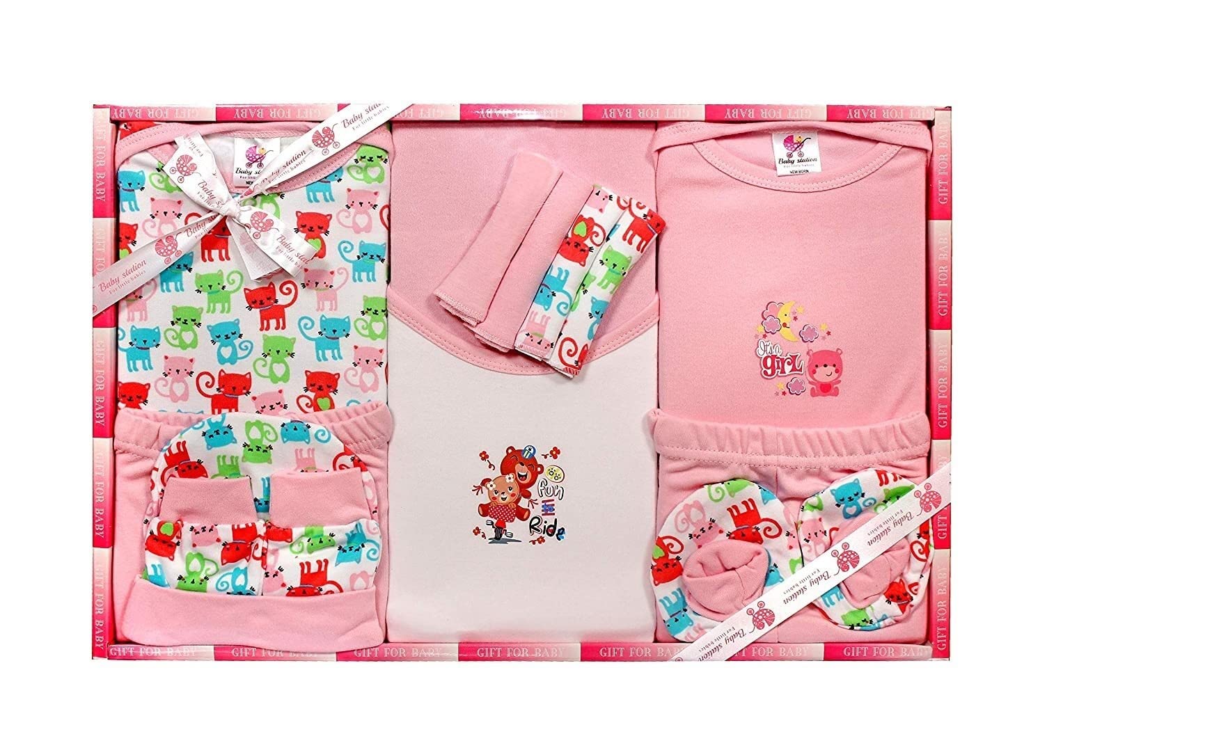 Baby Station Baby Gift Set-13 Pcs New Born (Pink)