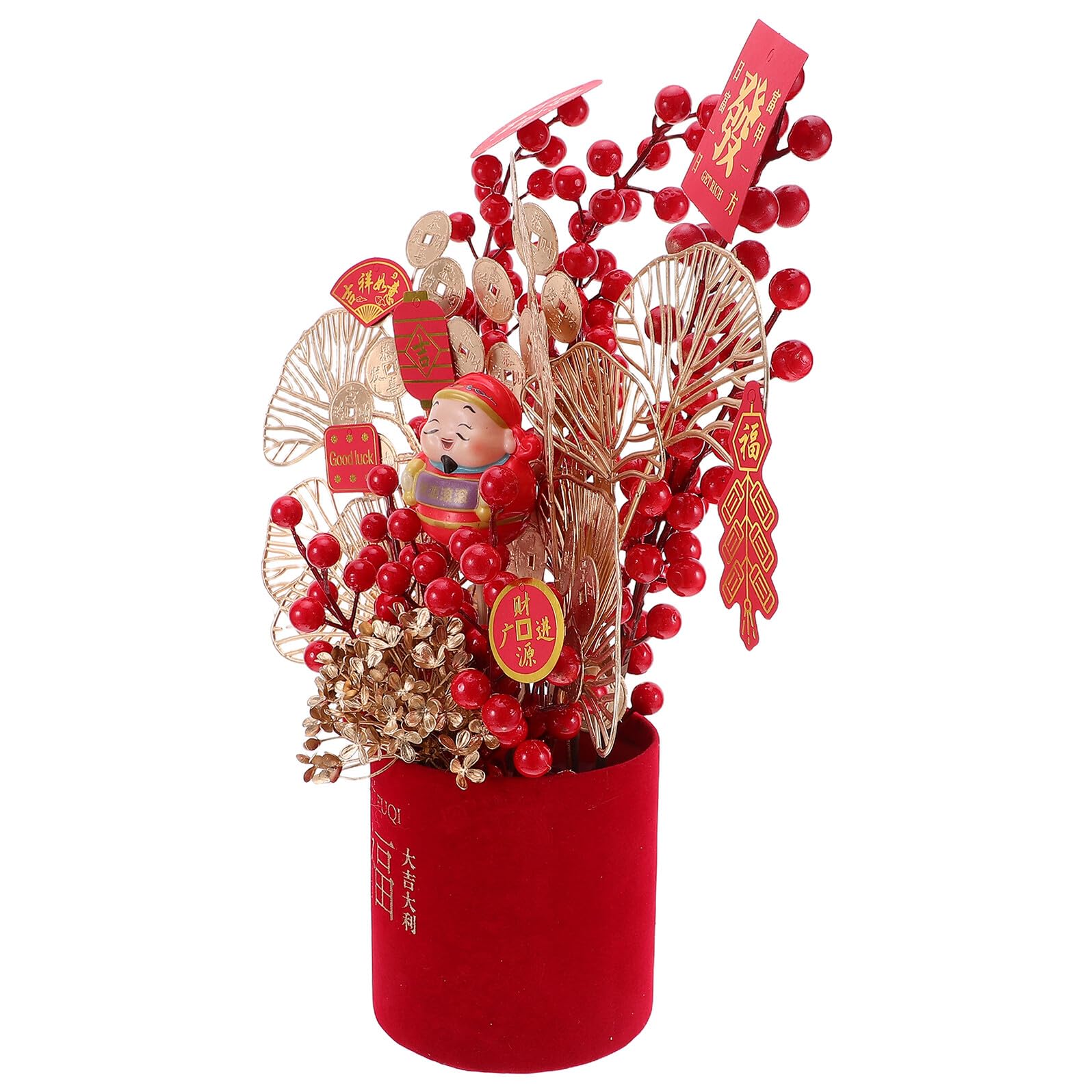 Gatuida Kit Decorazioni per Capodanno Cinese da Tavolo Set Fai da Te Bonsai Artificiali e Secchio Medio per Feste Primaverili e Ambienti Domestici o Professionali