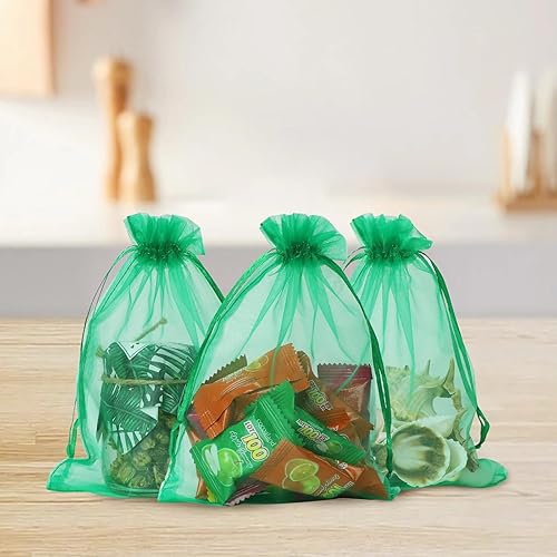 Miniatura 36 de Wudygirl 100 bolsas de organza gris transparente de 5 x 7 pulgadas con cordón transparente, bolsas de joyería para fiestas, bodas, vacaciones