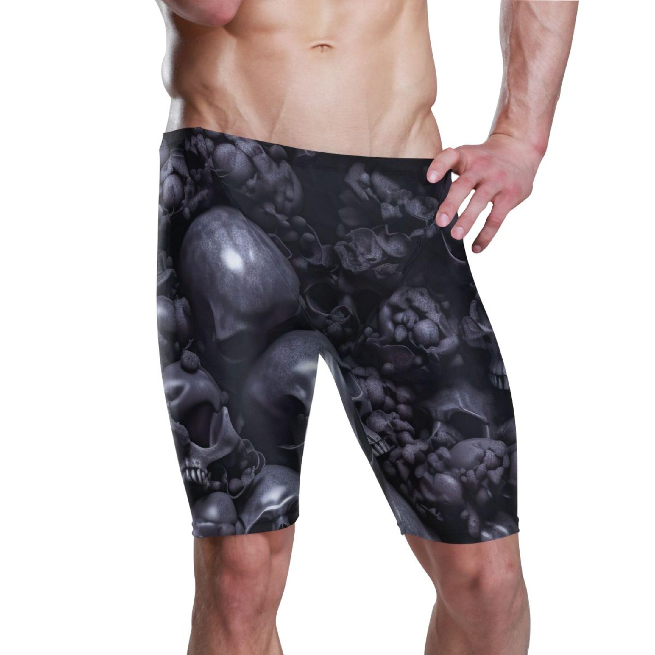 UMIRIKO Sugar Skull Gothic Men's Swim Jammers Racing & Training Swimsuit Fast, Flexible,Comfortable XXXL B0400485, 3X-Large