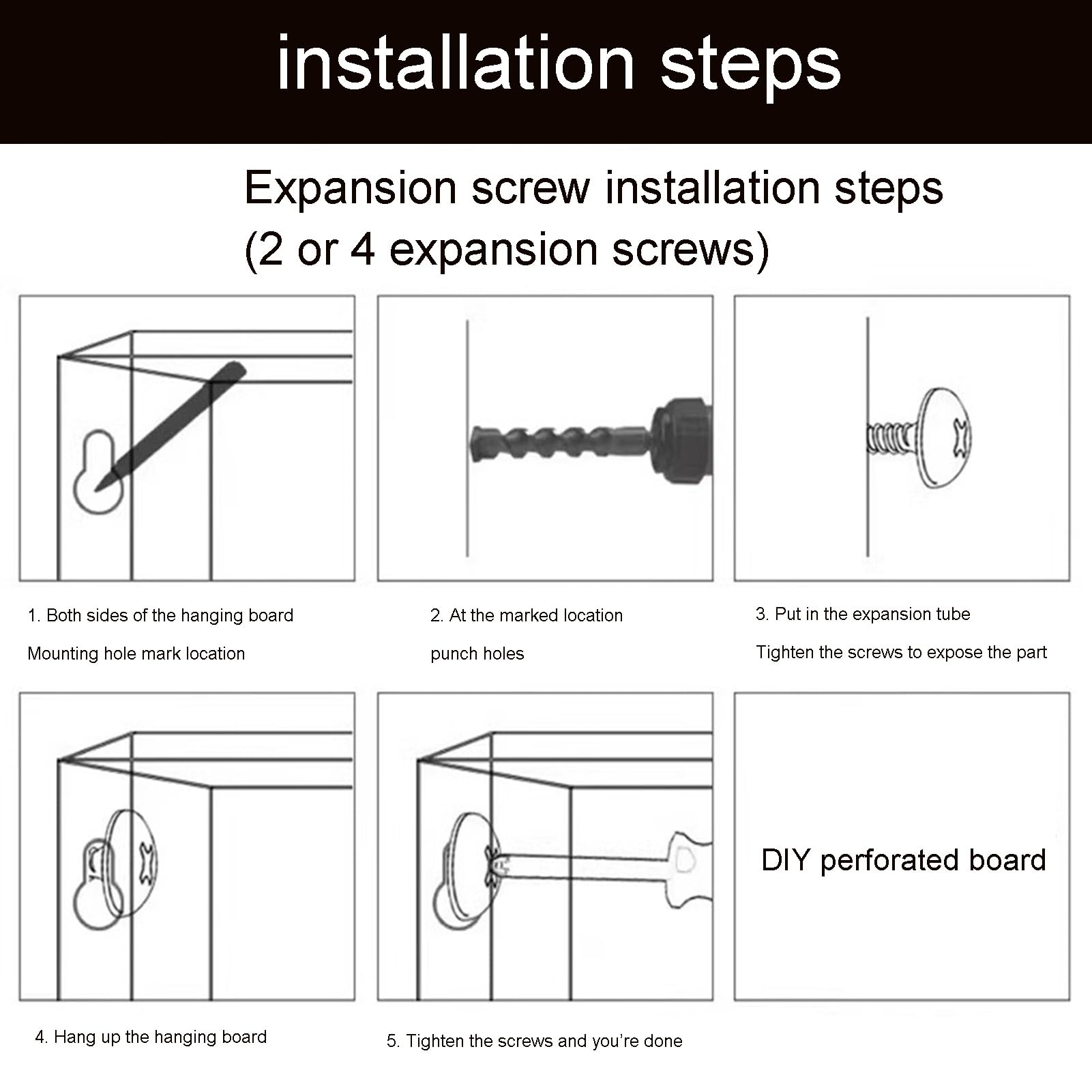 Paneles de organización de Herramientas de Tablero Perforado de Metal para Montaje en Pared, Kit de Tablero Perforado Modular para cobertizo (Blanco, 40 x 100 cm)