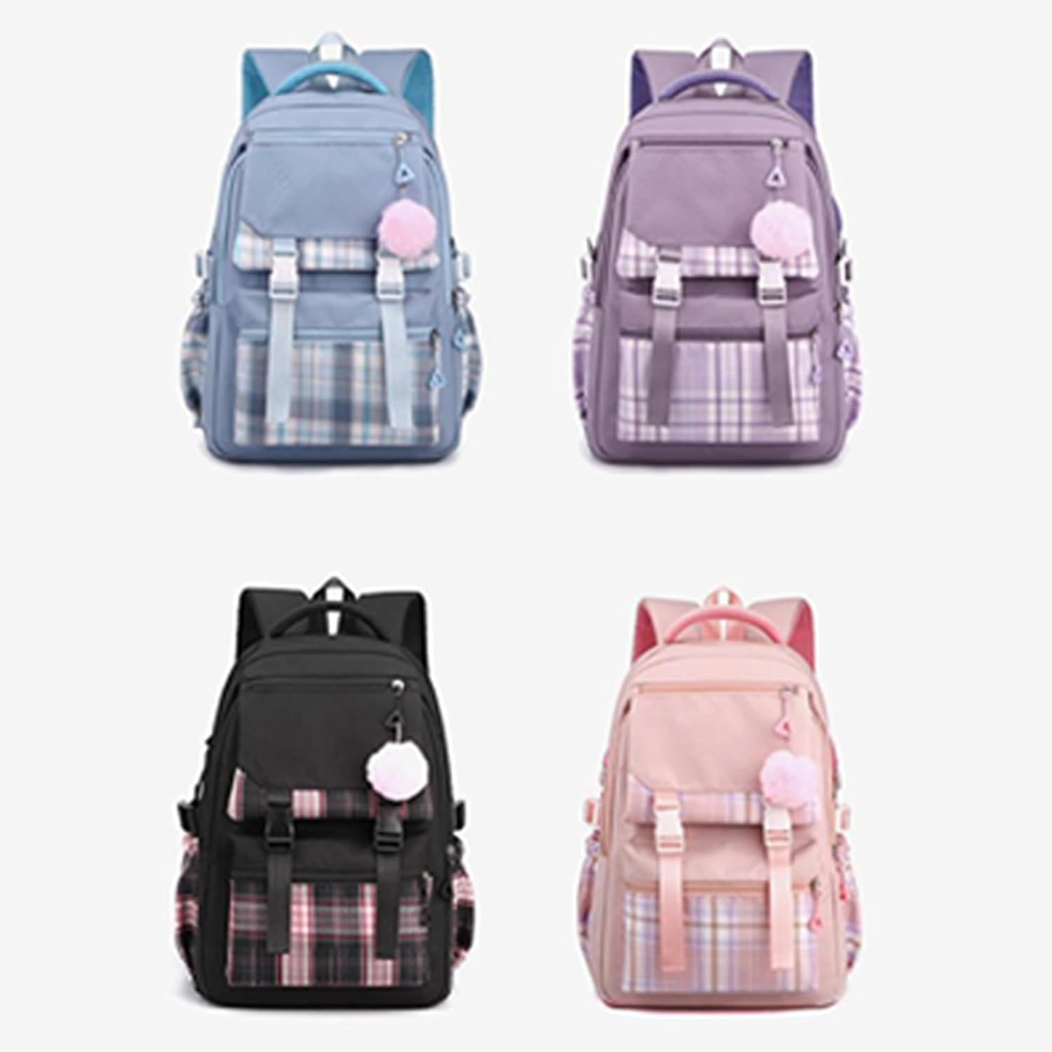Roffatide Anime Print Business Casual Laptop Shoulders Backpack Hiking Travel Rucksack Daypacks 17 Inch Black N (With Cute Pendants), Cinnamorol N