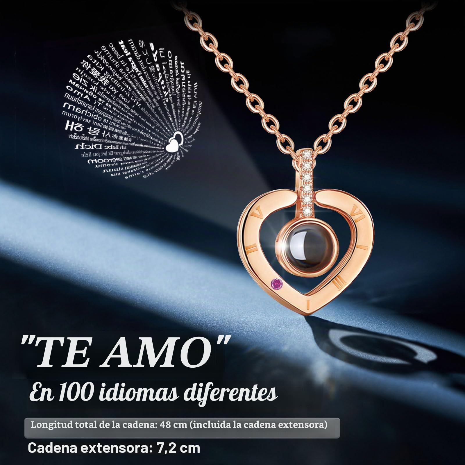 ADAZ Rosa Eterna con Collar, Flores Preservadas Hecha a Mano, Regalos Originales para Mujer, Día de la Madre, Regalo Navidad, Regalo San Valentin Mujer Novia Mamá