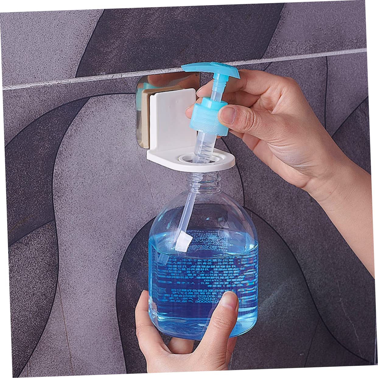 Unomor 6pcs Traceless Self-Adhesive Wall Shampoo Bottle Holders Small for Shower Gel and Hand Wash Material Space-Saving Design Easy Peel and Stick Installation