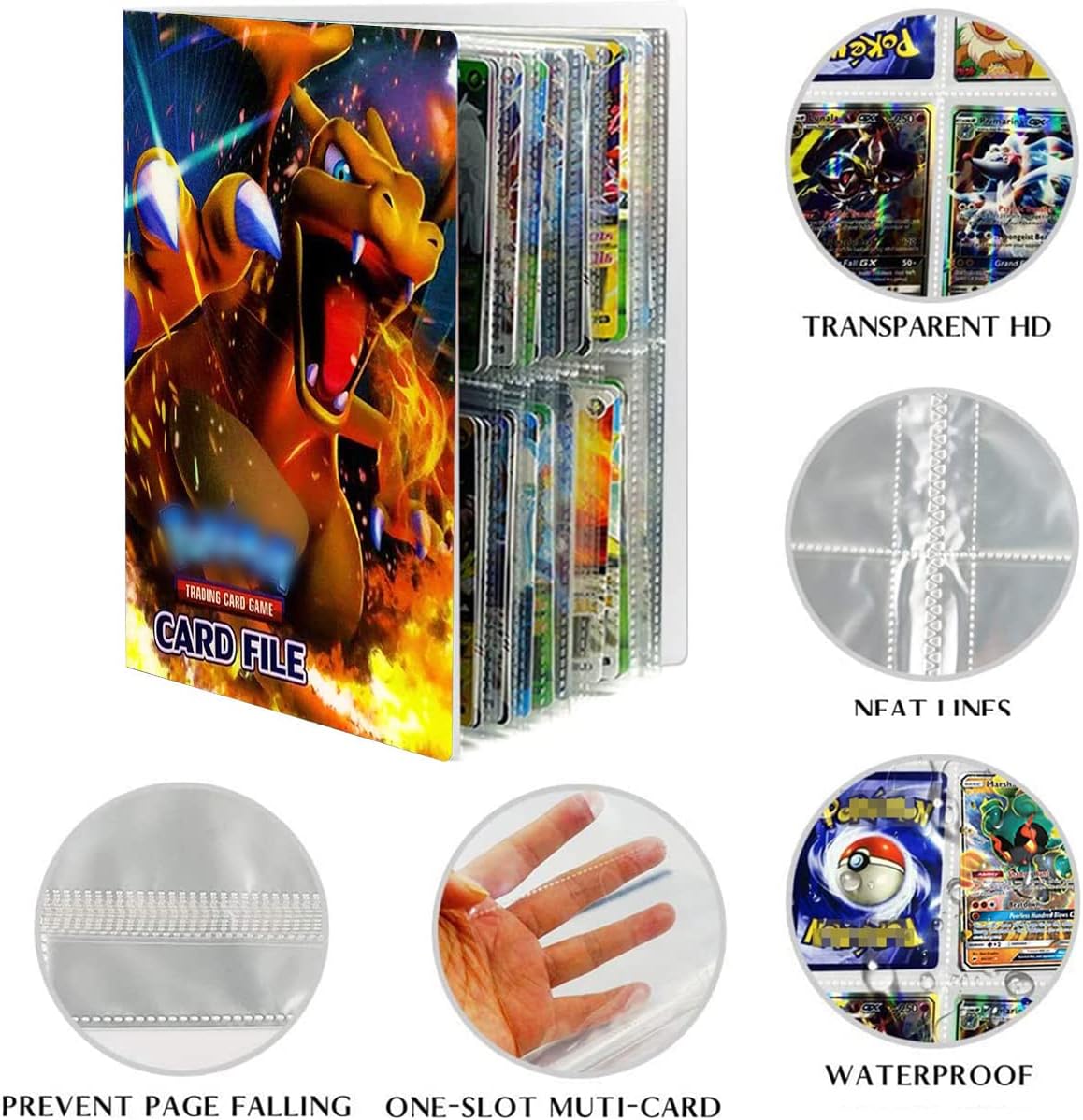 2 Set Trading Card Album Binder Book Collectible Card Albums Folder