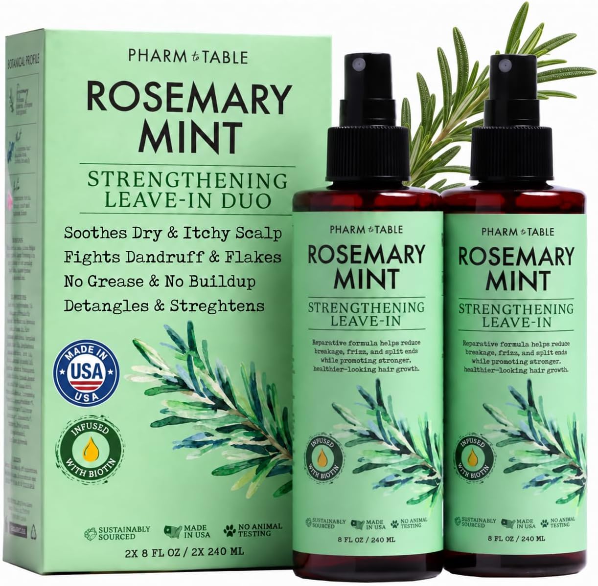 Leave in Conditioner Spray - Rosemary Oil for Hair Growth & Scalp Treatment