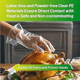 GENERALCARE Disposable TPE Cooking Gloves, Ideal for Cleaning and Food Prep, Latex & Powder Free, Food safe, Large, 4X100Count