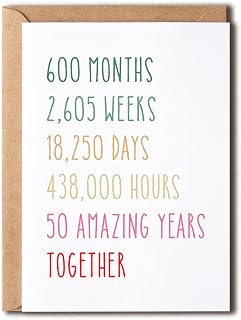 50Th Anniversary Card Funny 50 Years Wedding Anniversary Card Tenth Anniversary Card For Him Her Gift Perfect For Husband Wife 5 x 7 inches