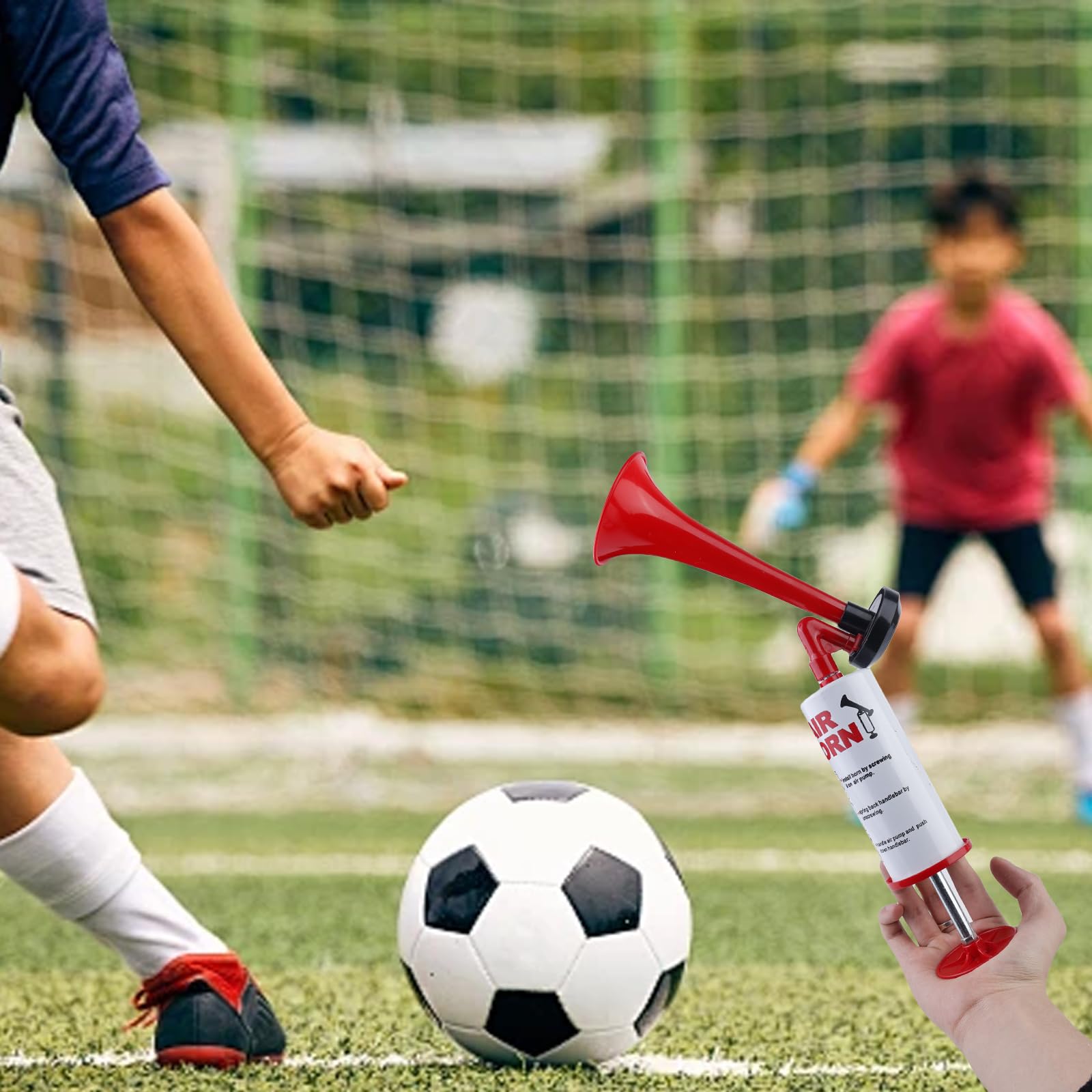 Tromba a Pressione 2 Pezzi, Air Horn ad Aria Compressa, Tromba di Segnalazione per Calcio, Pallamano, Arbitro