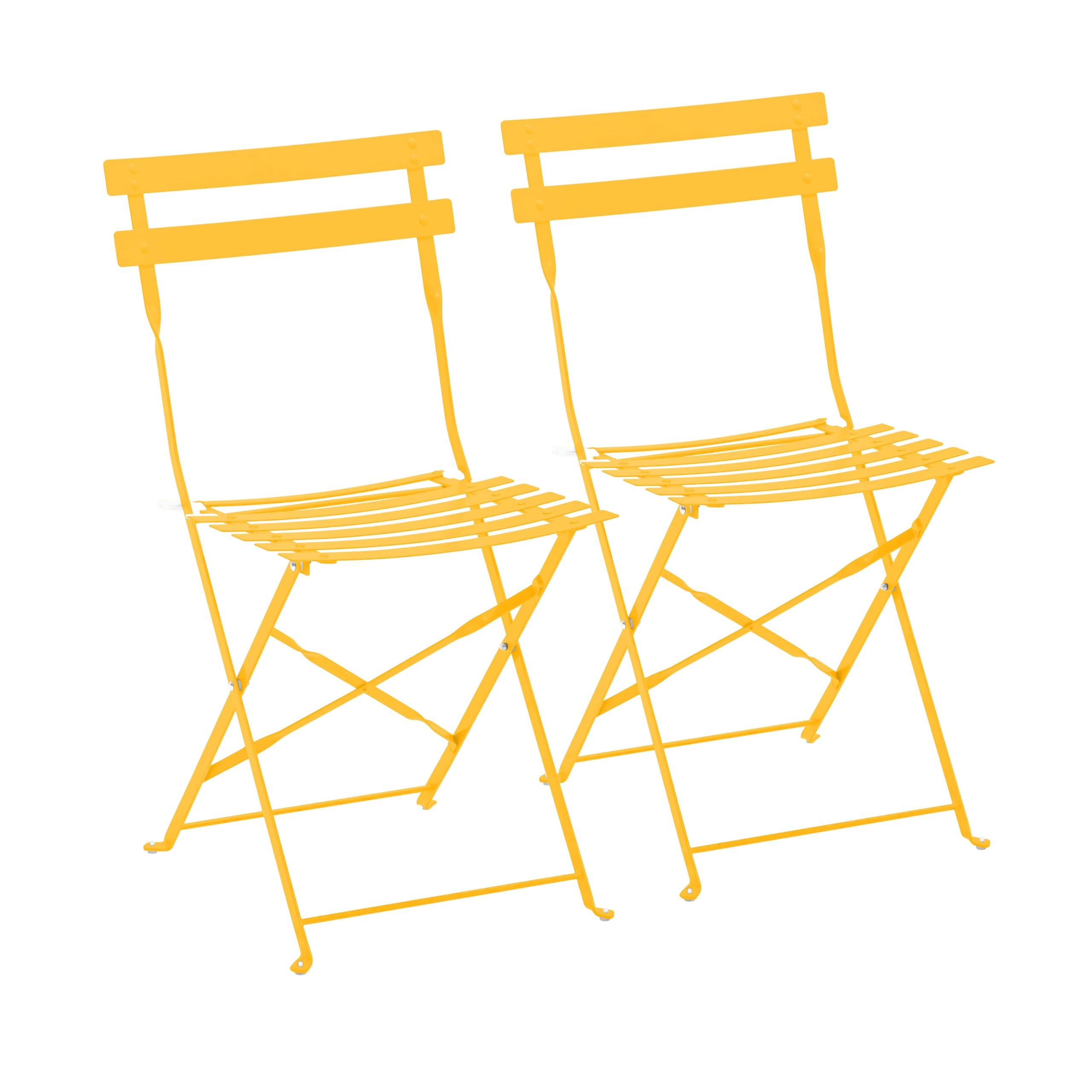 Oviala Lot de 2 chaises Pliantes en Acier Jaune