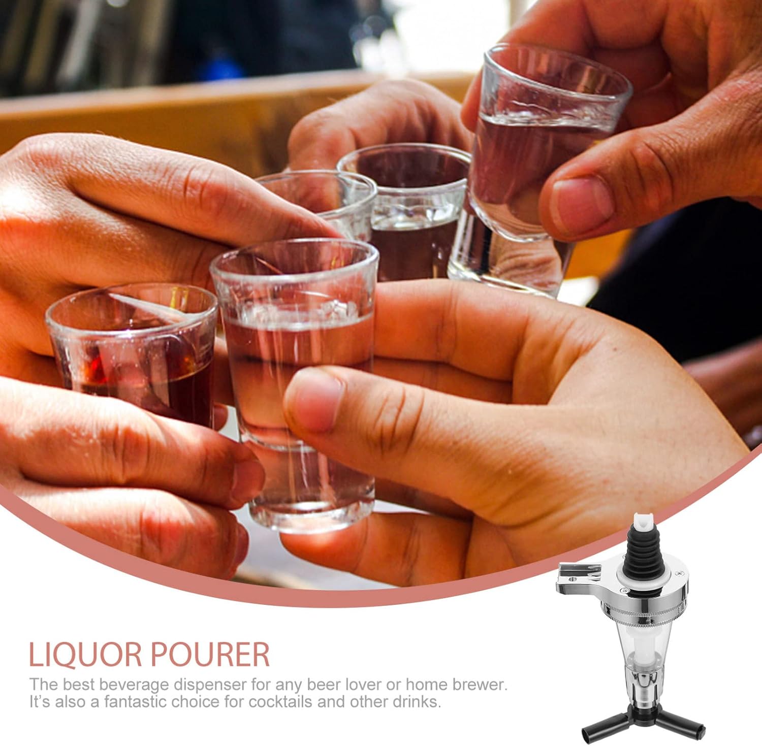 Cabilock Wall-mounted Wine Dispenser Spout Liquor Pourer for Bar and Home Use Easy to Install Space-saving Drink Dispenser for Whiskey Brandy and Vodka