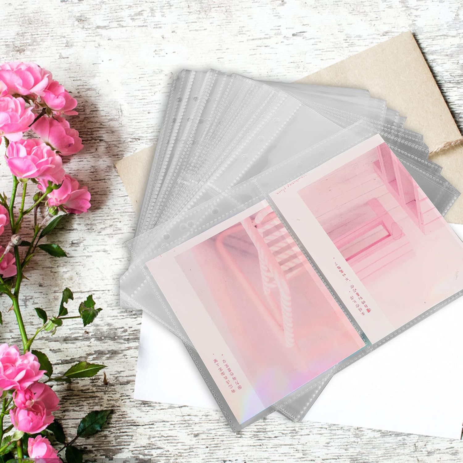 60 Pack Binder Sleeves, A5 Sleeves Binder for 6 Ring Photo Album Pages Ultra Clear Binder Pockets Sheet Protectors for Kpop Photocard : Office Products