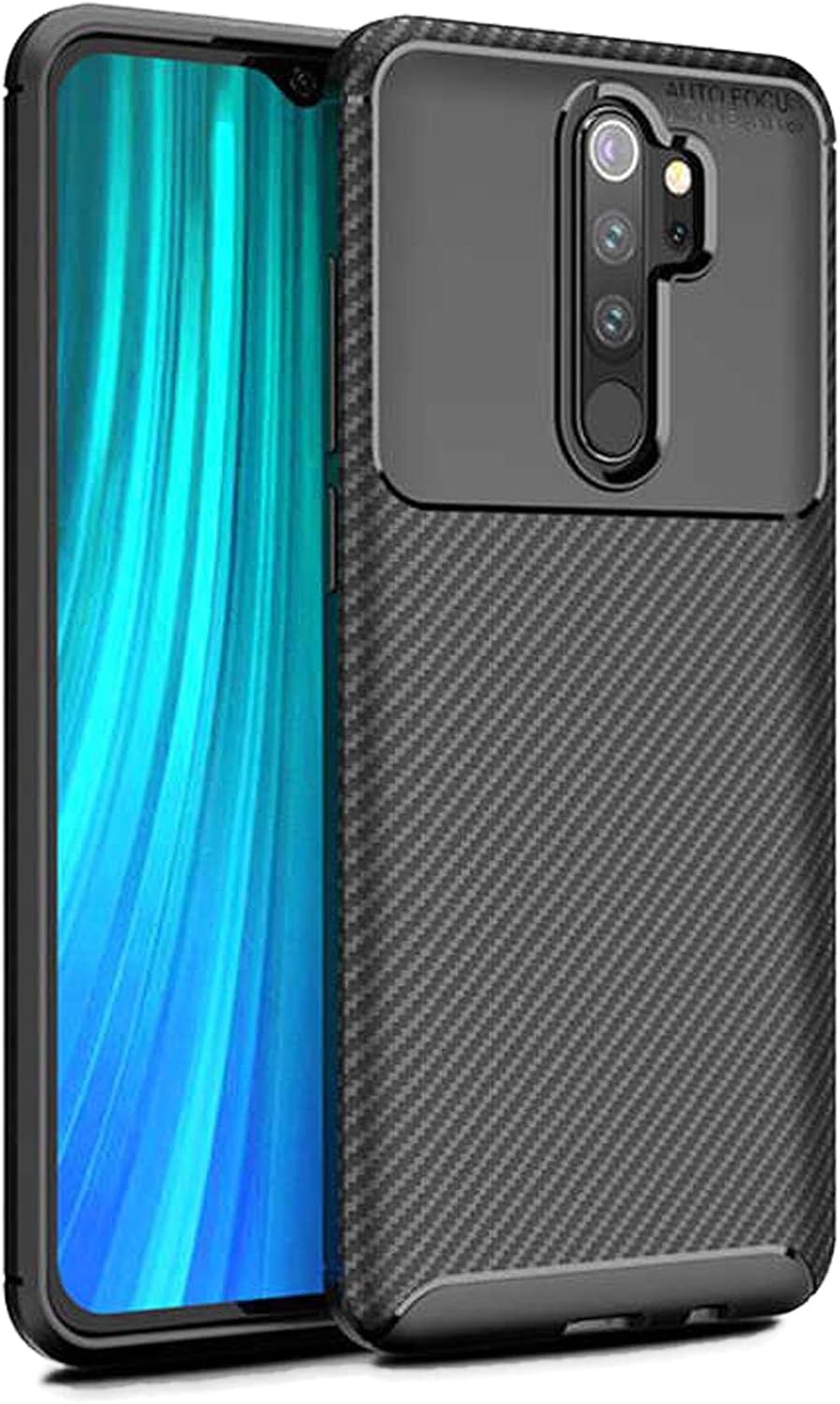 Elfia Xiaomi Redmi Note 8 Pro ile Uyumlu K l f Silikon Karbon  nce Esnek Lens Korumal  Tarz Mat Parmak  zi B rakmayan Kapak Negro Siyah