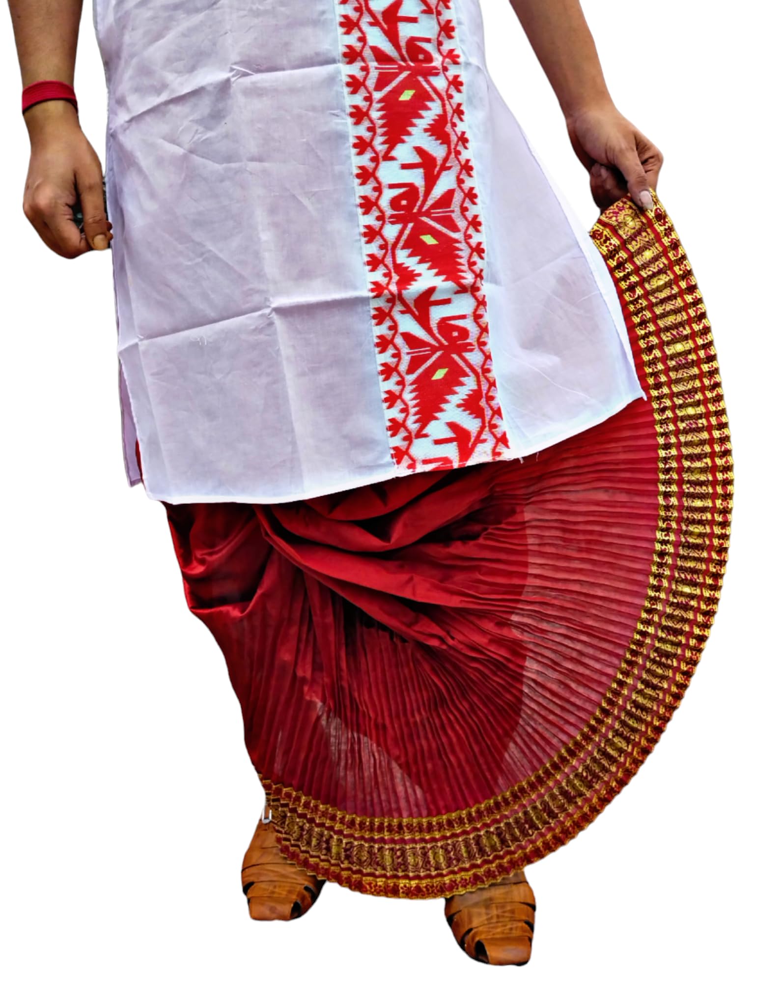 Men's Ready To Wear (Pant System) Mayur Puchha Dhoti For Marriage,Pooja,Festival, etc. (GC006)-image-32