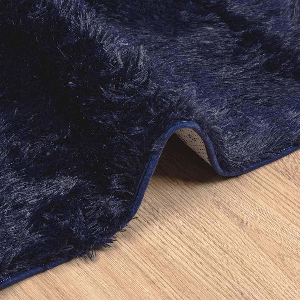 Tappeto Shaggy a Pelo Lungo NAVARRA Blu Marino 160x160 cm,Tappeto Shaggy,Antiscivolo Morbido,Tappeto Shaggy Camera da Letto-4102875
