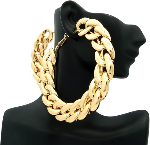 Miniatura 3 de Pendientes de aro de cadena gruesa