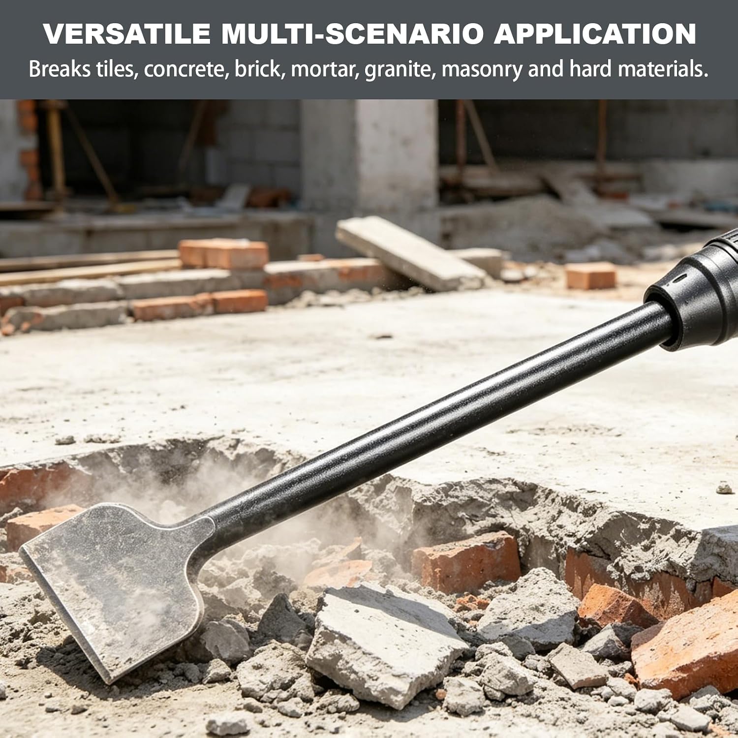 24 Inch SDS Max Chisel 3 Piece Set,Point Chisel,1" Flat Chisel and 3" Scaling Chisel,40Cr Steel SDS Max Rotary Hammer Drill Bits for Demolition Work on Concrete,Brick,Stone and Masonry