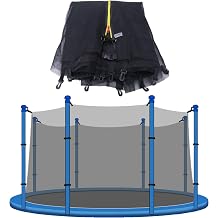 Trampoline Net Replacement Safety Net Enclosure for 6/8/10/12/13/14/16 FT with 6 or 8 or 12 Poles, Breathable, Tear-Resistant Net Only