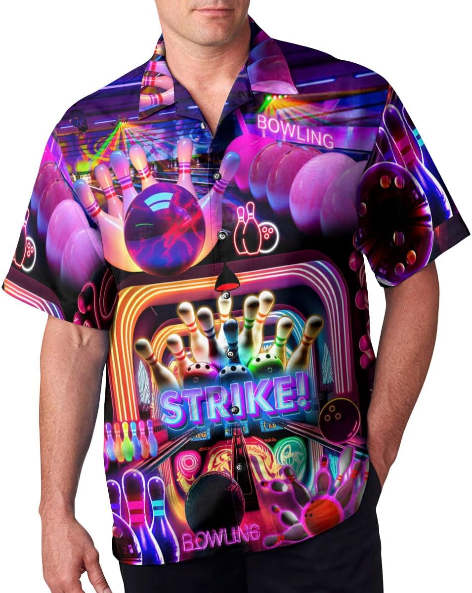 CHIARA CONTI11 Bowling Shirts for Men, Mens Bowling Shirts, Bowling Shirts for Men Retro, Hawaiian Shirt for Men