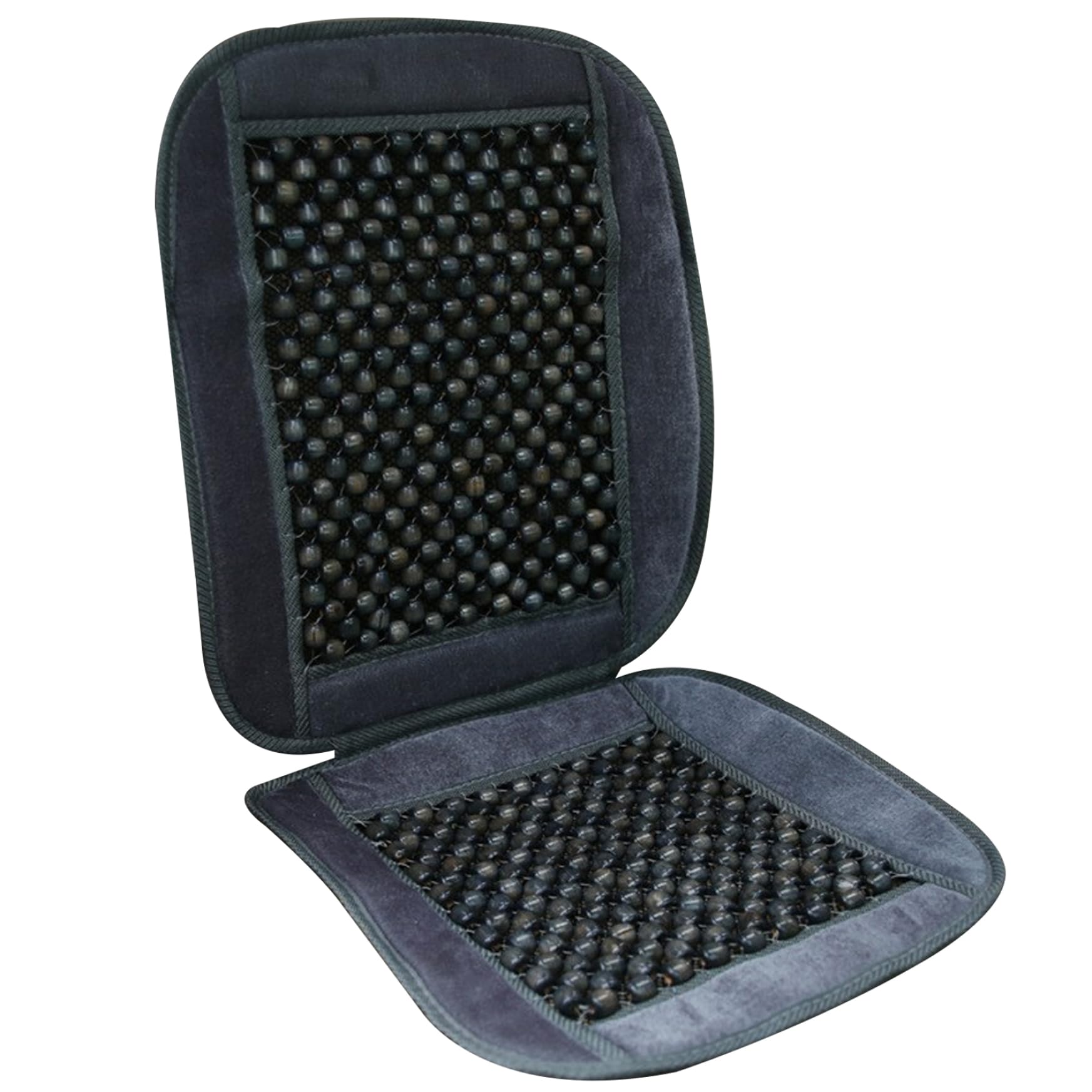 Funda de asiento de coche con cuentas de madera, cojín transpirable y protector de coche gris 7