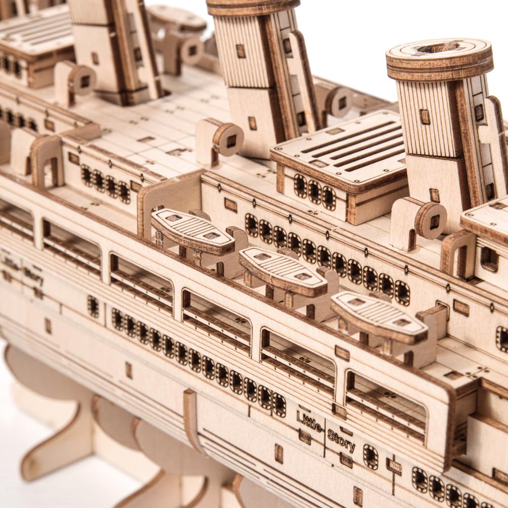 Little Story Titanic Puzzle in legno 3D con nave dei passeggeri, kit di costruzione di modellini transatlantici in legno, set creativo da costruire fai da te, regalo per adolescenti e adulti dai 14