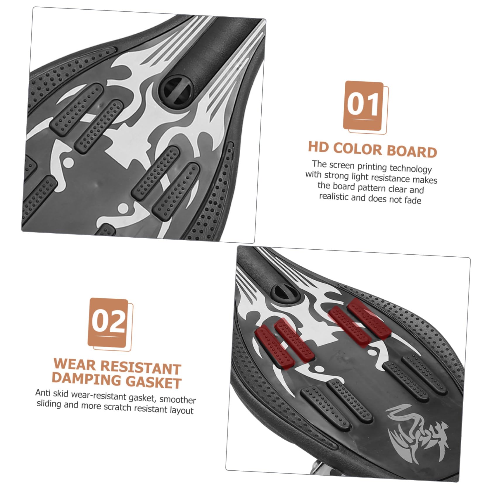 ABOOFAN 1pc Glitter Caster Board for Boys and Girls and Adults Wheel Skateboard Non- Design for Balance and Coordination for Outdoor Fun and Exercise Black