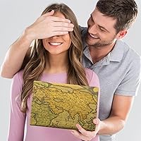 Vista 7 de Mapa del mundo retro antiguo antiguo único mapa del mundo de vela papel kraft marrón plegado plano 4 hojas 16 pies cuadrados ttl para bibliotecas