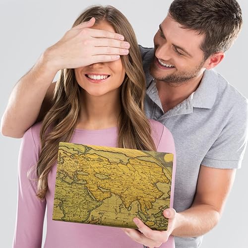 Miniatura 7 de Mapa del mundo retro antiguo antiguo único mapa del mundo de vela papel kraft marrón plegado plano 4 hojas 16 pies cuadrados ttl para bibliotecas