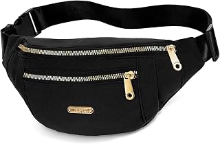 Fanny Pack for Women Men, Womens Bumbag, Festival Fanny Pack Bumbags and Fanny Packs for Hiking Sport Waist Bag Outdoor Sport for Women Men Waterproof (Black)