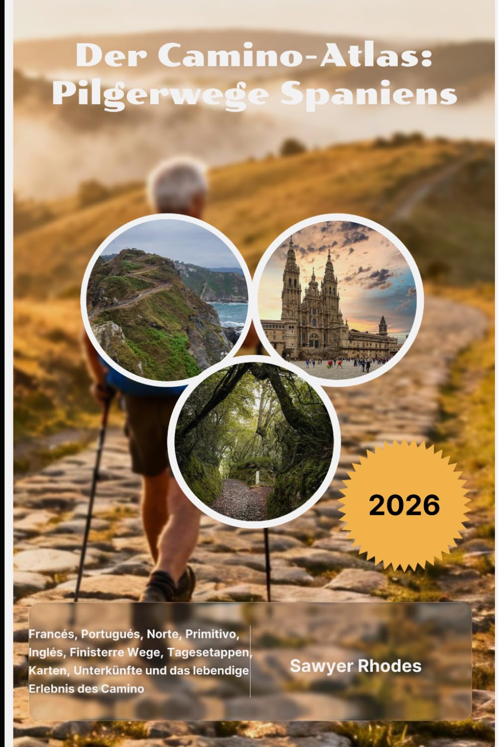 Der Camino-Atlas: Pilgerwege Spaniens 2026: Francés, Portugués, Norte, Primitivo, Inglés, Finisterre Wege, Tagesetappen, Karten, Unterkünfte und das lebendige Erlebnis des Camino