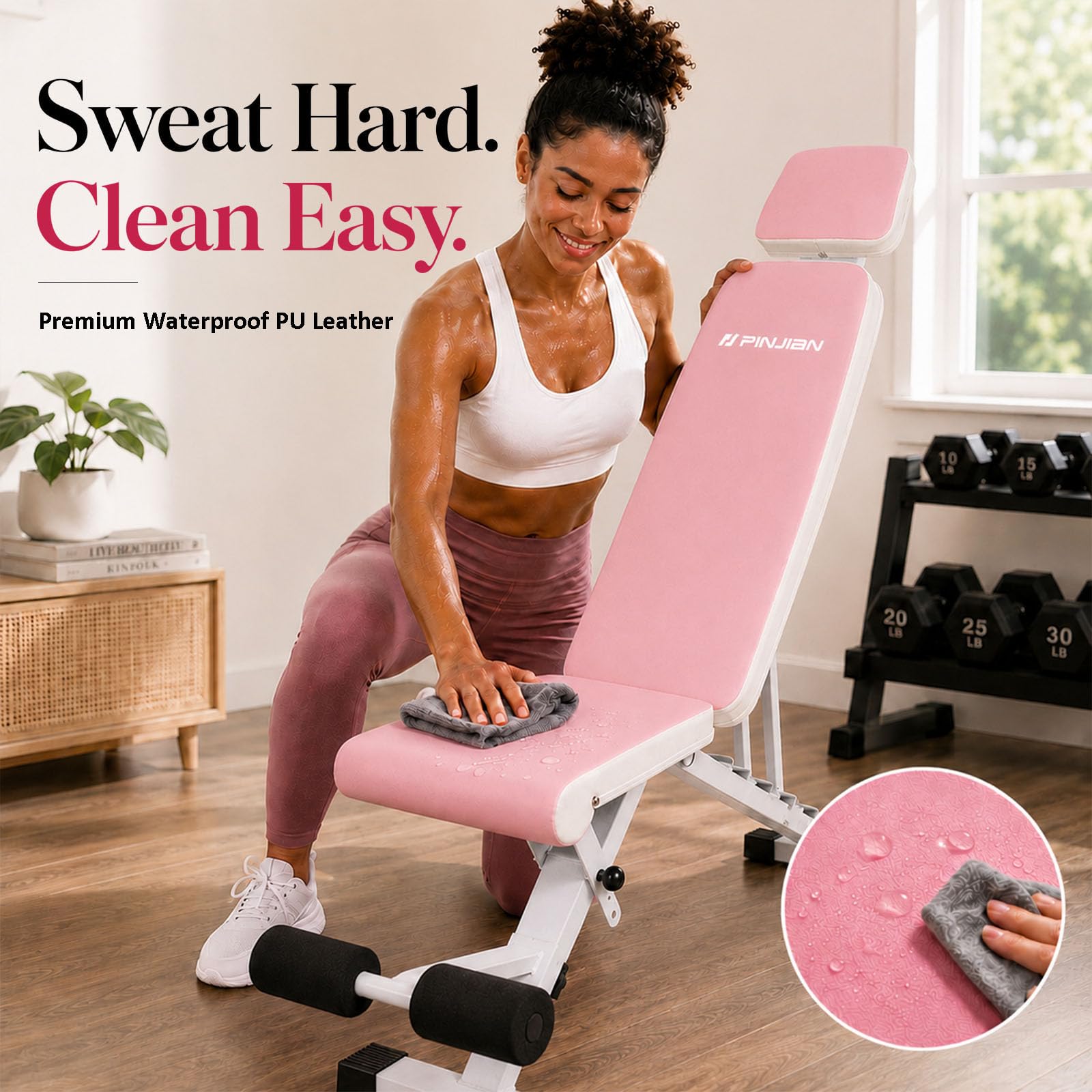 Adjustable Weight Bench, Foldable Workout Bench for Home Gym | Fast Folding & 7-Position Incline/Decline/Flat, Dumbbell Bench for Home Gym / Garage Gym, Strength Training Equipment