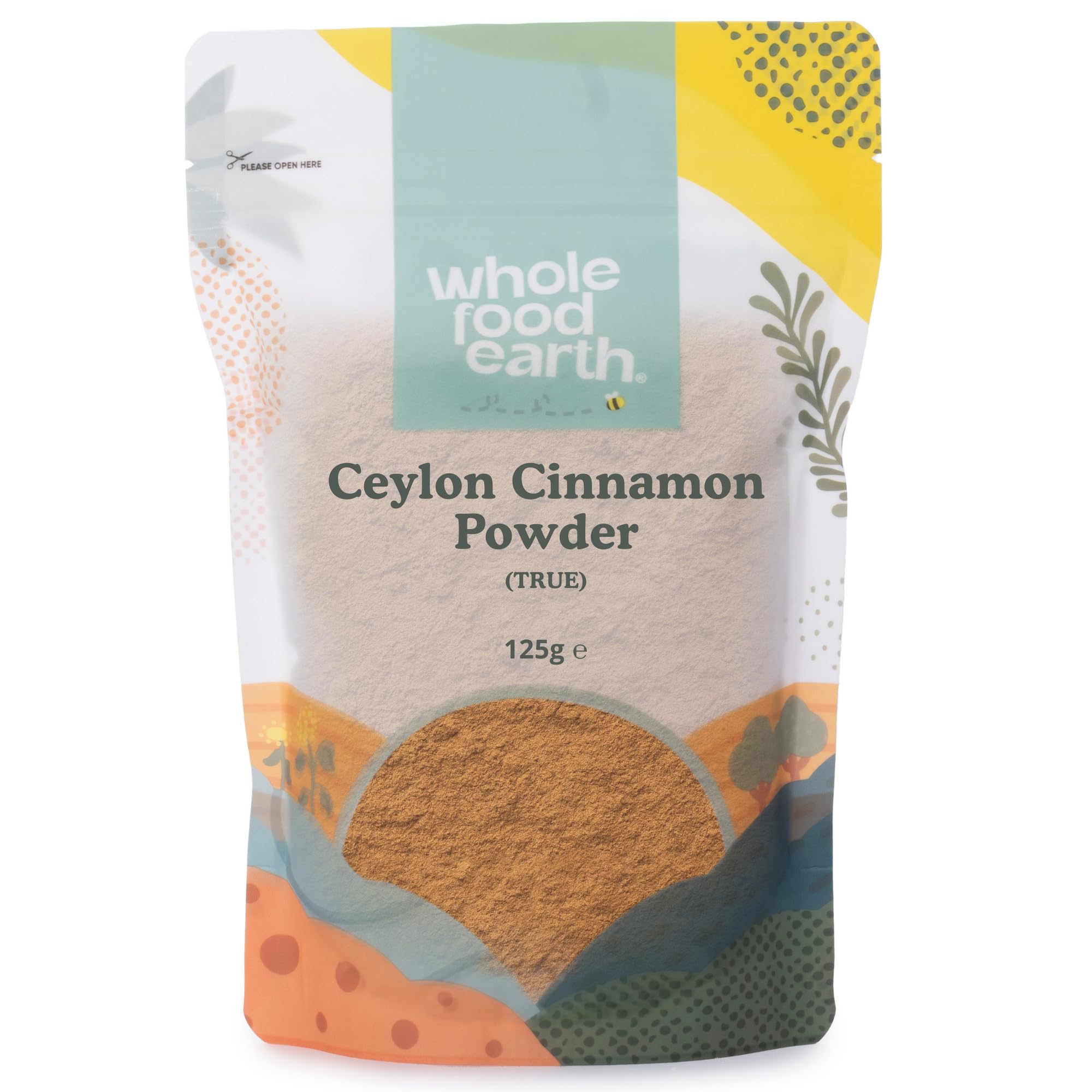 Wholefood Earth - Ceylon Cinnamon Powder (True) 125g - Raw - GMO Free - True Ceylon - Srilanka