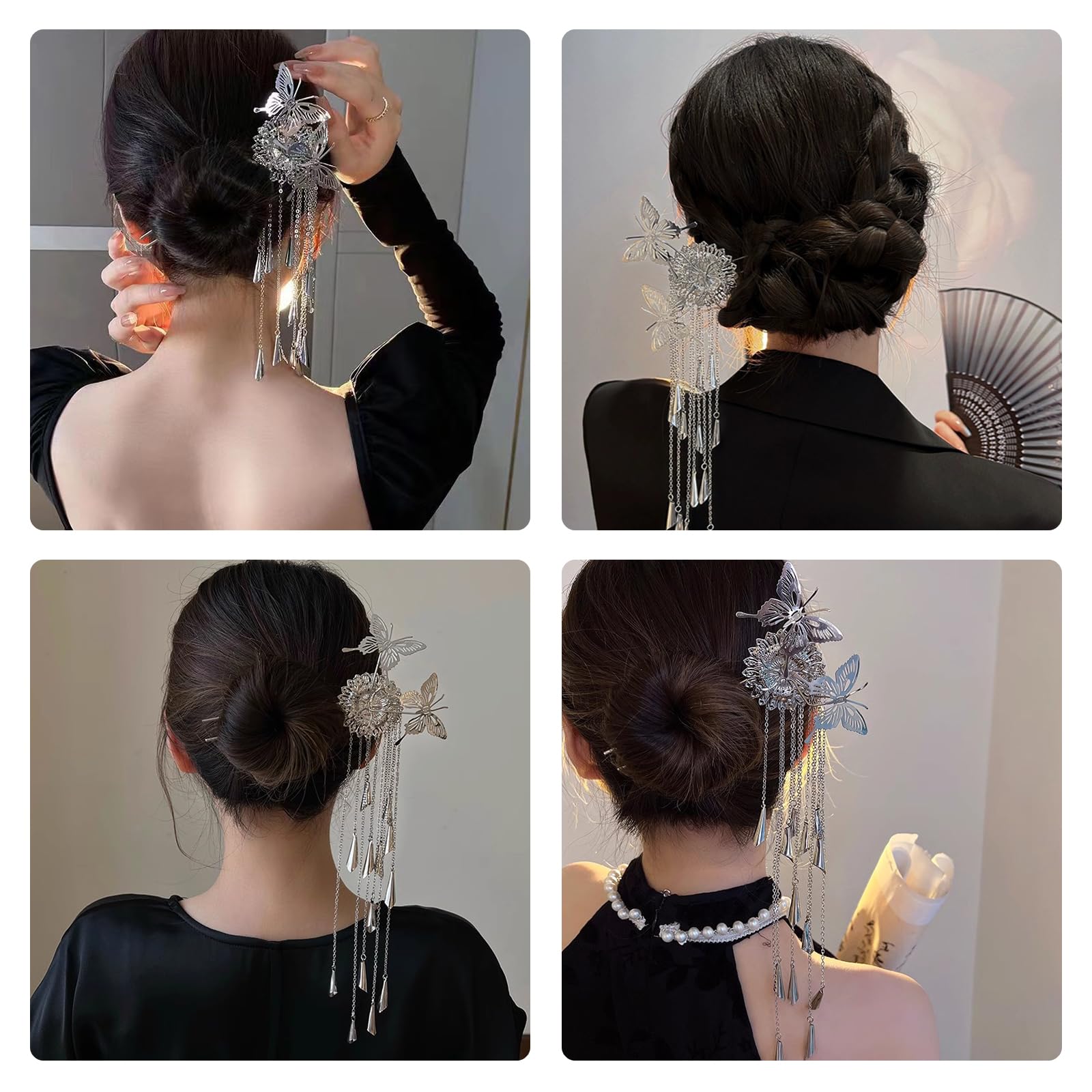❤️ 簪　かんざし Amazon | YANHUILAY 簪 かんざし 2本挿し 蝶々 ヘアーかんざし